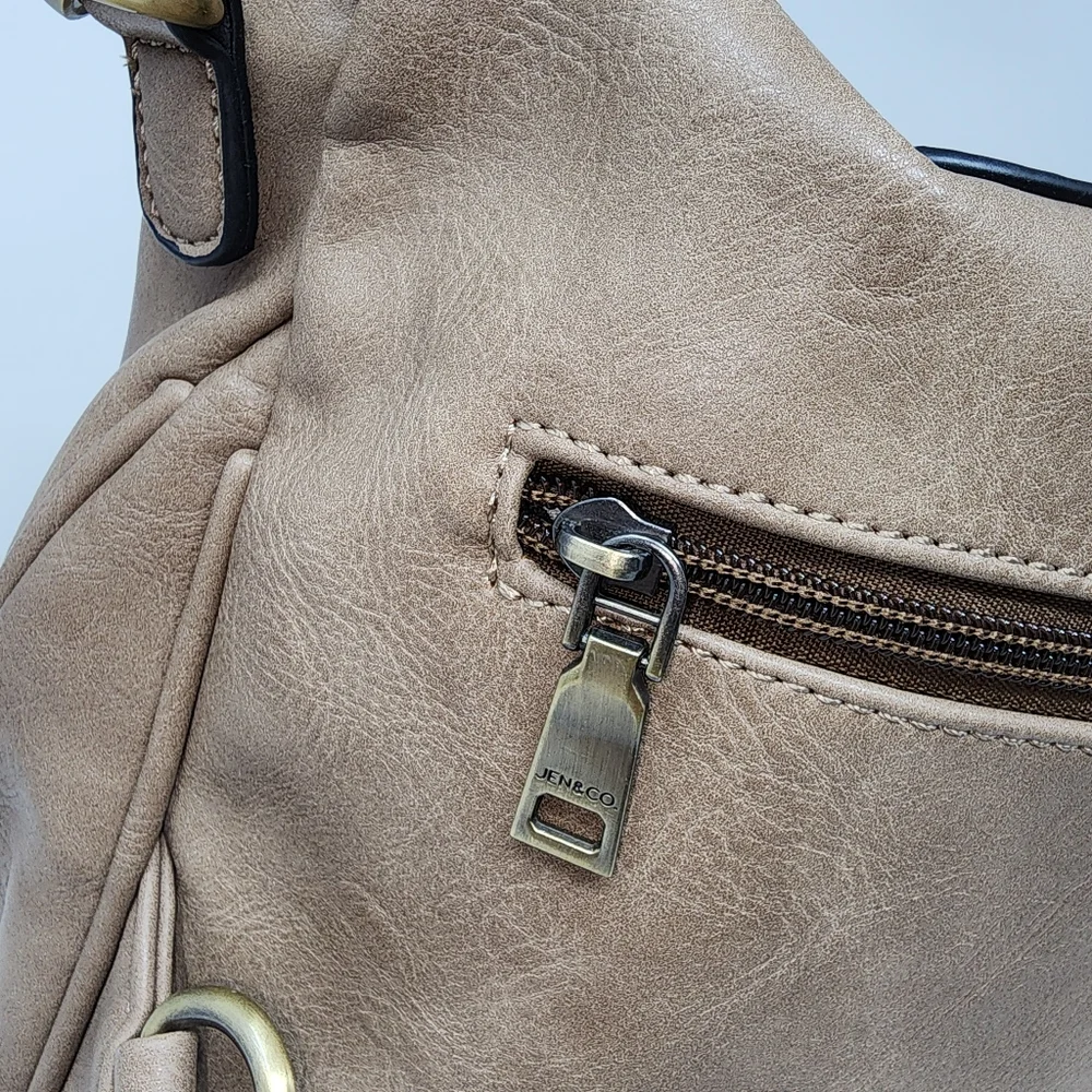 Jen&Co vegan tan snake print convertible backpack with regular‎ and guitar Strap